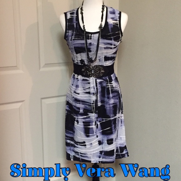 NWT Vera Wang Navy Tye Dye Dress