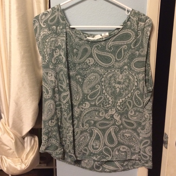 H&M Paisley Green Top