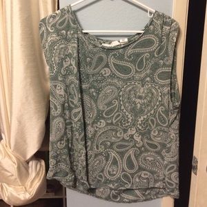 H&M Paisley Green Top