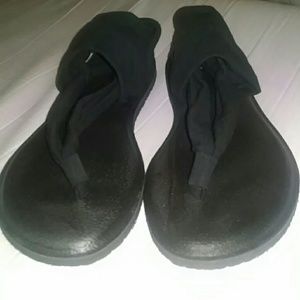 Black Op yoga sling sandals