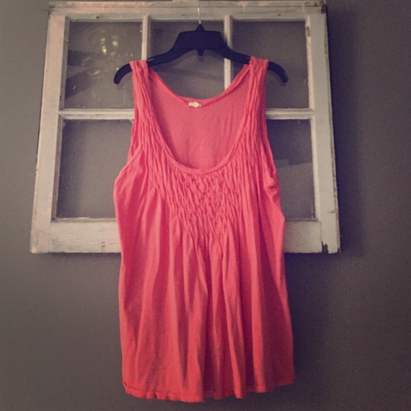 J.Crew coral pleated tank!