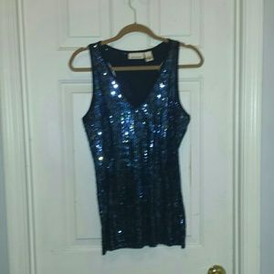 Blue Sequin Top