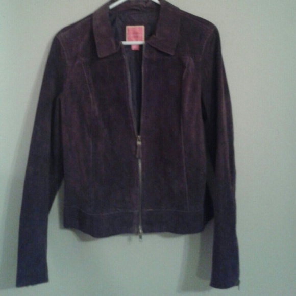 Brown suede genuine leather