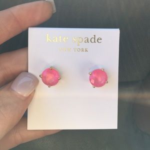 Nwt kate spade pink stud round with gold