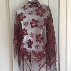 Beautiful Chocolate Brown Lace Shawl