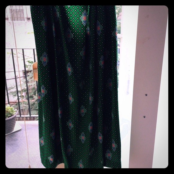 Rare Emerald Green Skirt with Print; fits 2-4