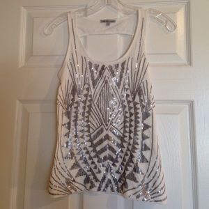 White sequin top