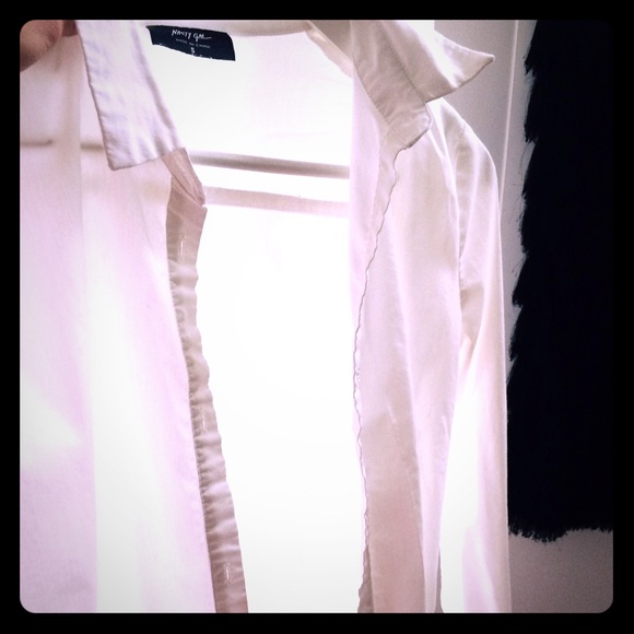 Nasty Gal white button up blouse