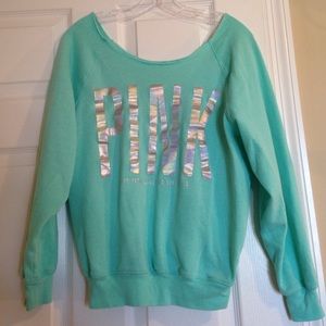 Metallic and green PINK sweatshirt
