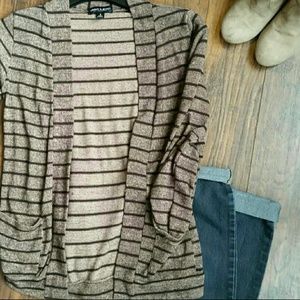 Brown Striped Cardigan