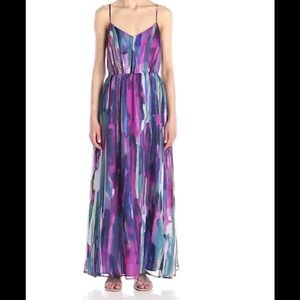 Jack by BB Dakota Paint-Stroke Chiffon Maxi Dress