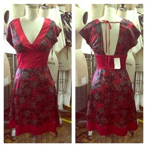 BCBG Chinese printed Obi dress.