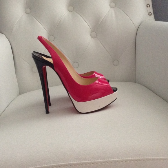 Christian Louboutin Lady Peep sling back size 38.5 - Picture 1 of 4