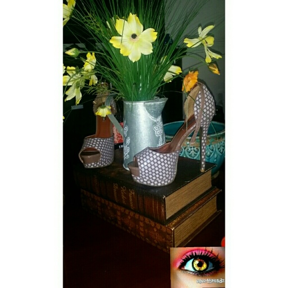 Brown and White Checkered Shoes