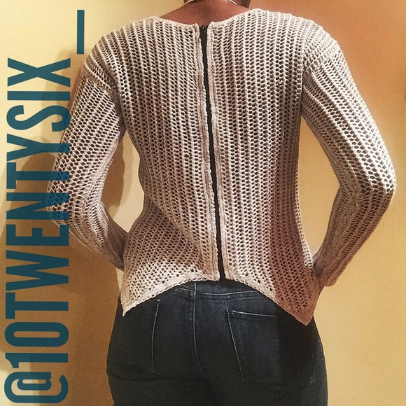 Crochet Sweater with V Cut Back