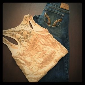 LAST CHANCE- American eagle lace back tank