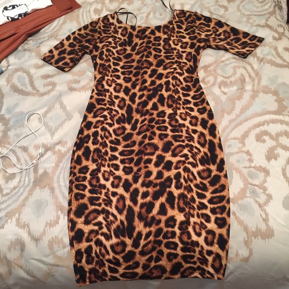 Leopard Print Midi Dress