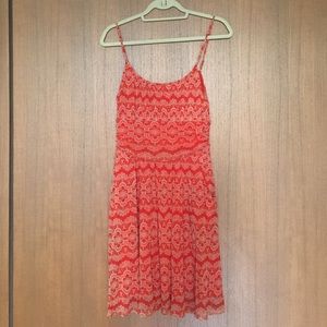 Orange and Cream Patterned Dress