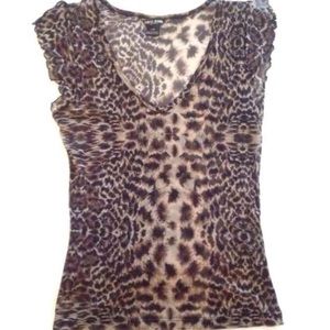 GUESS Sheer Leopard Top- Large