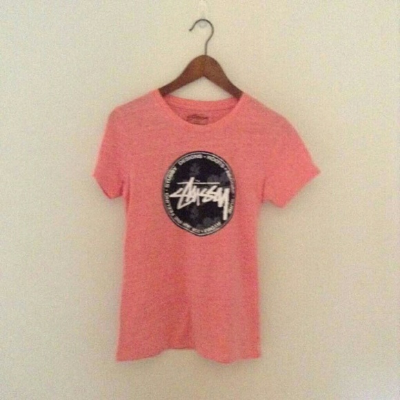 stussy salmon colored fitted t