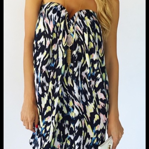 Strapless multicolored dress excellent condition
