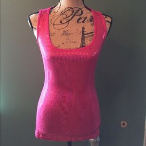Fuschia Pink Sequined Tank