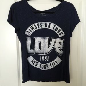Express Navy Heather Graphic Tee