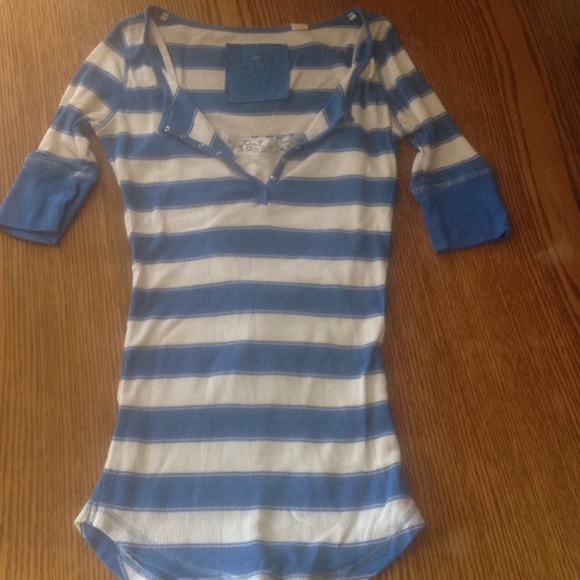 Blue and white striped shirt