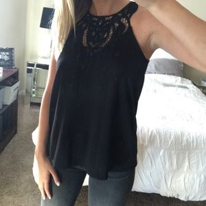Crochet Neck Sleeveless Top