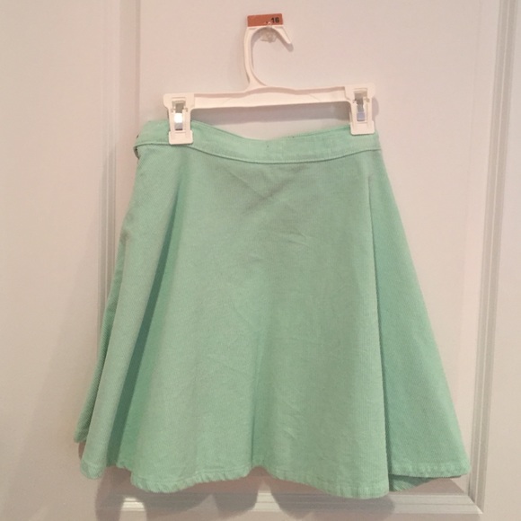 american apparel mint green corduroy skater skirt