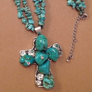 Chunky cross statement necklace