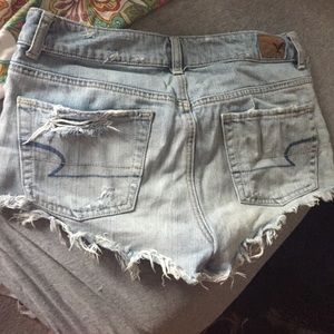 High rise jean shorties