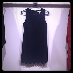 Scallop hem a line dress