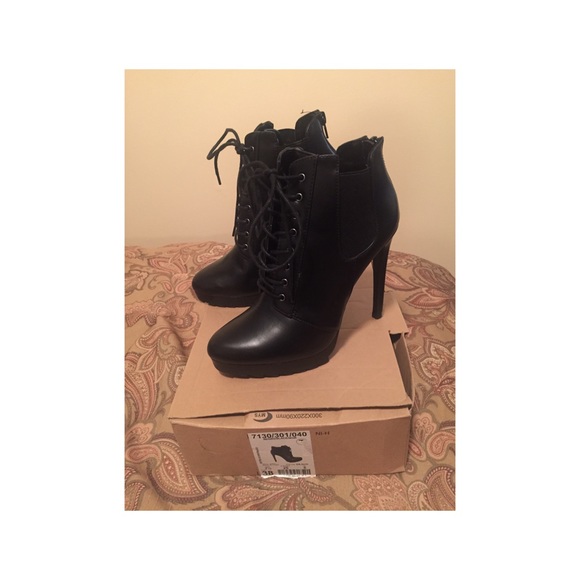 Black Lace Up Booties