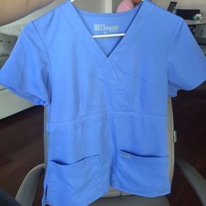 Grey's Anatomy Light Blue V Neck Scrub Top