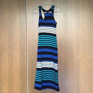 Aqua Striped Maxi Dress