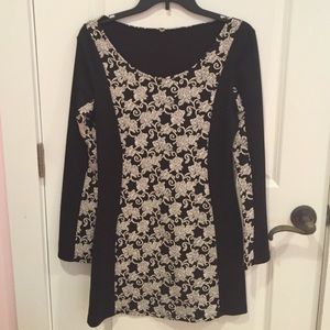 black/floral bodycon floral dress