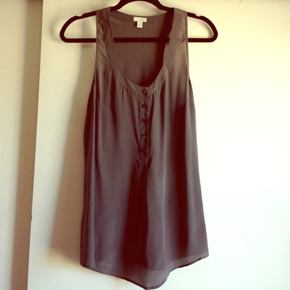 100% silk gray tank