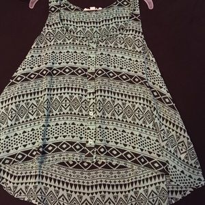 Blue/green Flowy button down tank!