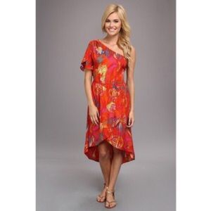 Angie One Shoulder Tropical Dress