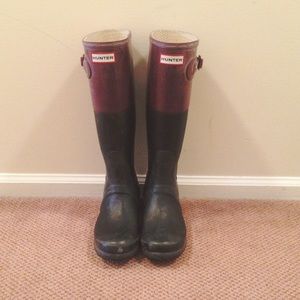 color block hunter boots