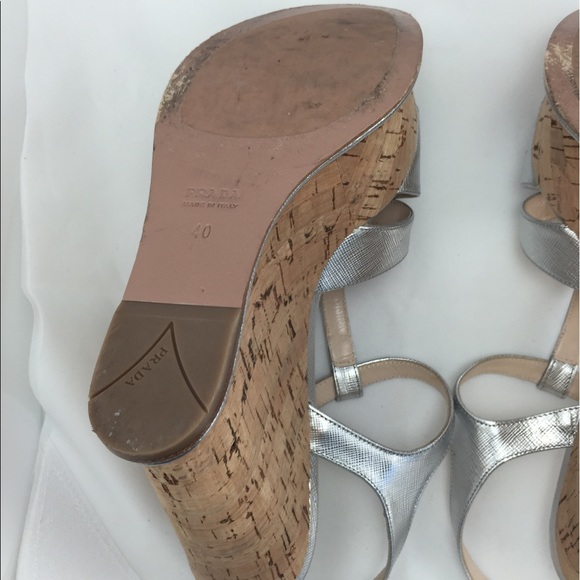 Authentic Prada Silver Wedges! - Picture 6 of 7