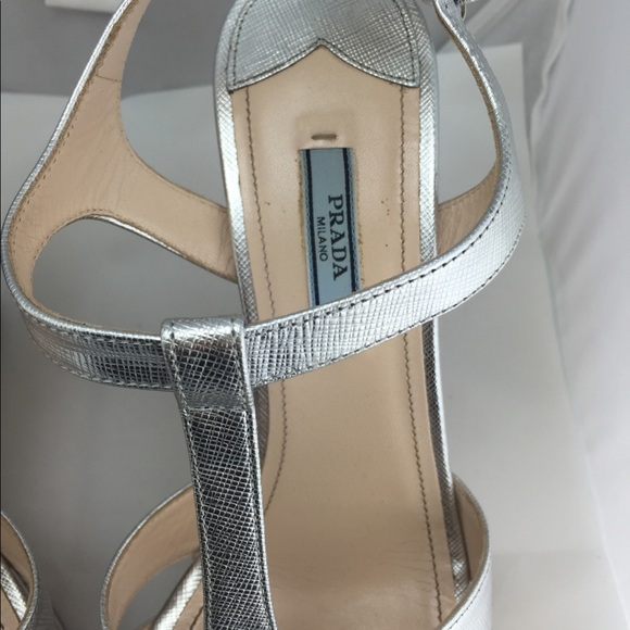 Authentic Prada Silver Wedges! - Picture 7 of 7