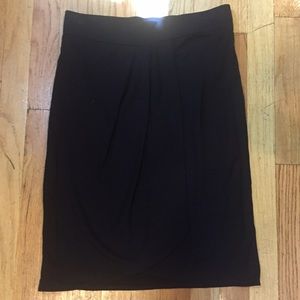 Black Faux Wrap Skirt
