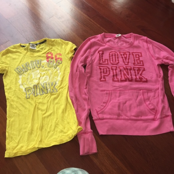 Victoria Secret Pink sweat shirt and tshirt