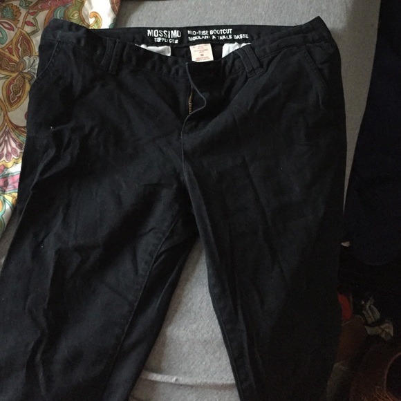 Comfortable boot cut mid rise dark pants