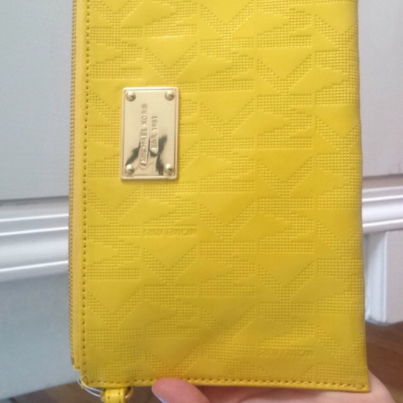 Citrus yellow MK clutch with wrist band