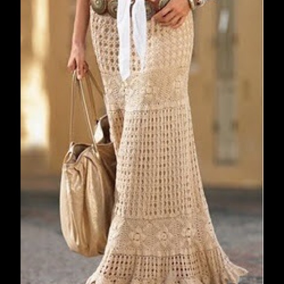 Boston Proper hand crocheted BoHo skirt