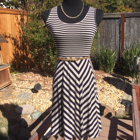 Calvin Klein Dresses & Skirts - Calvin Klein stripes navy blue sexy dress size 4P