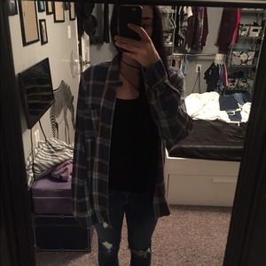 Dark blue vans button up flannel